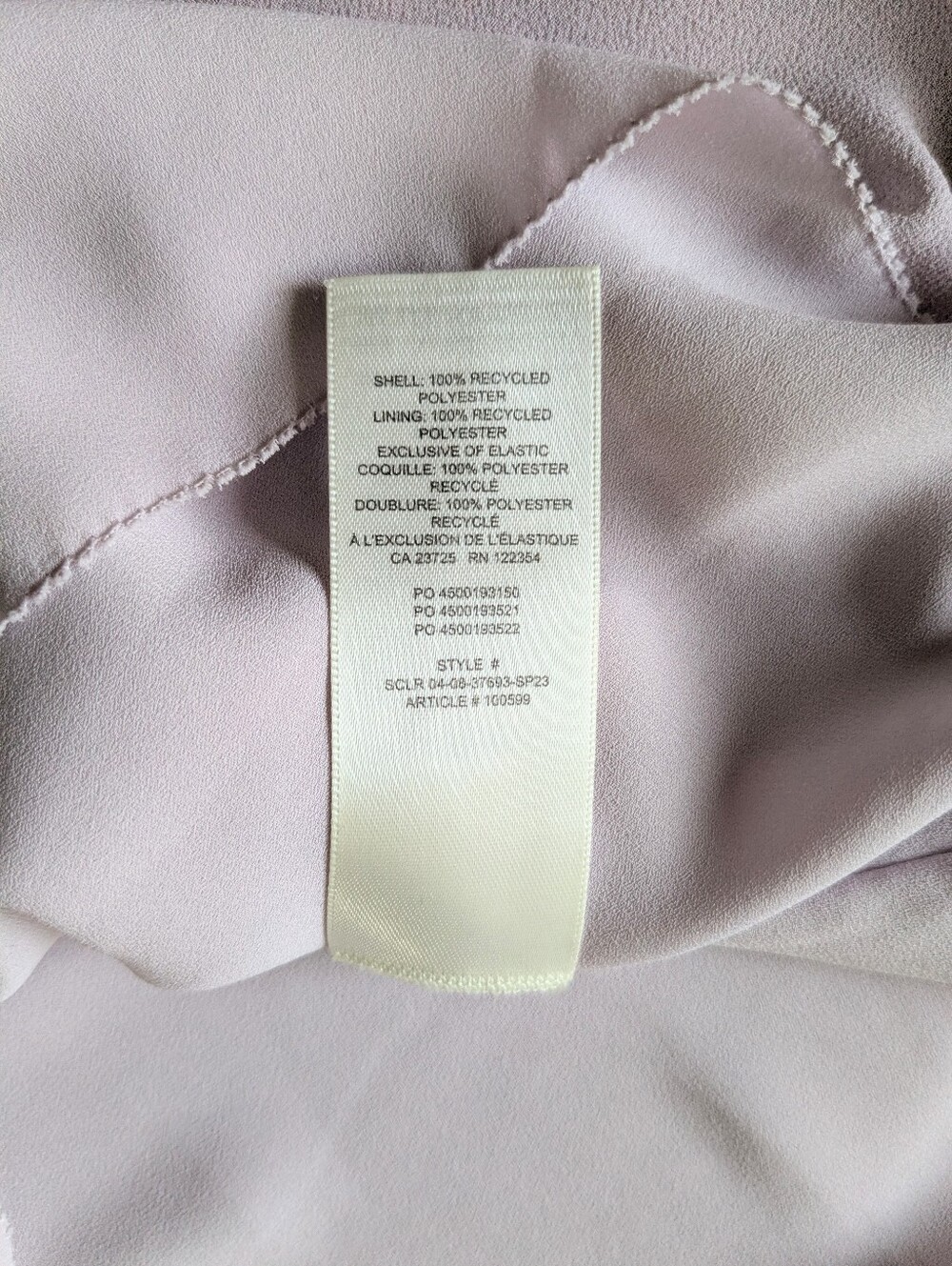 Aritzia Wilfred Swept Dress Size 8 Cloudy Lilac Chiffon Puff Sleeve Mini - Picture 6 of 13